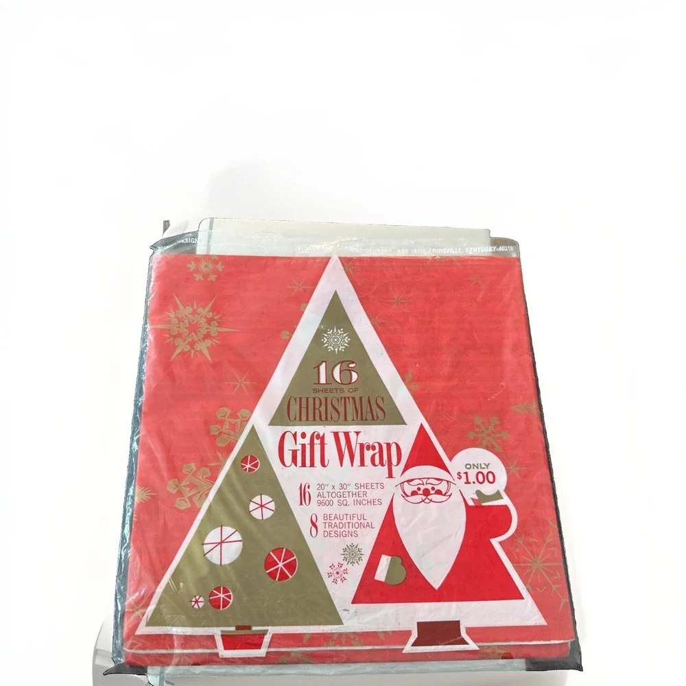 Beautiful Vintage Wrapping Paper 20x30 Sheets Only 12 Sheets 1960 Christmas